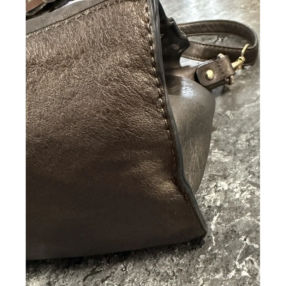 Dasein‎ Women Stylish Handbag Satchel Tote Shoulder Bag Studs Bronzed Brown